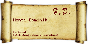 Honti Dominik névjegykártya